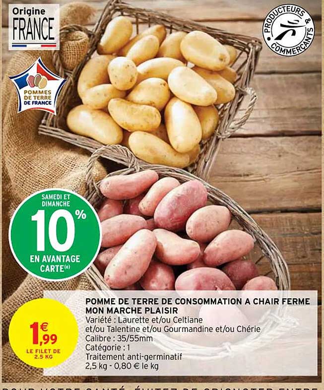 pomme de terre de consommation à chair ferme mon marché plaisir