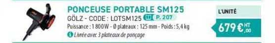 ponceuse portable sm125 gölz
