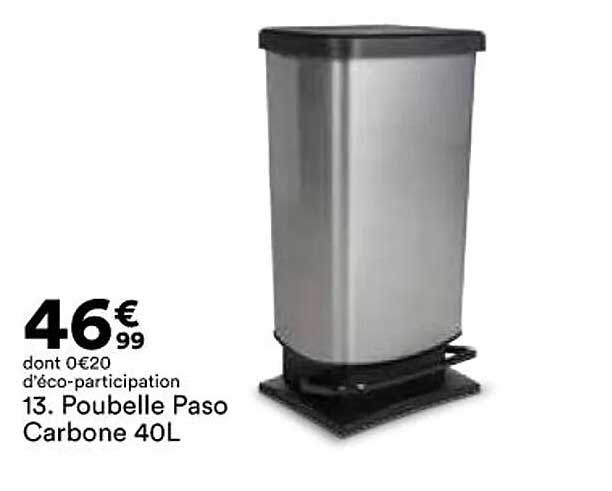 Poubelle Paso Carbone 40l
