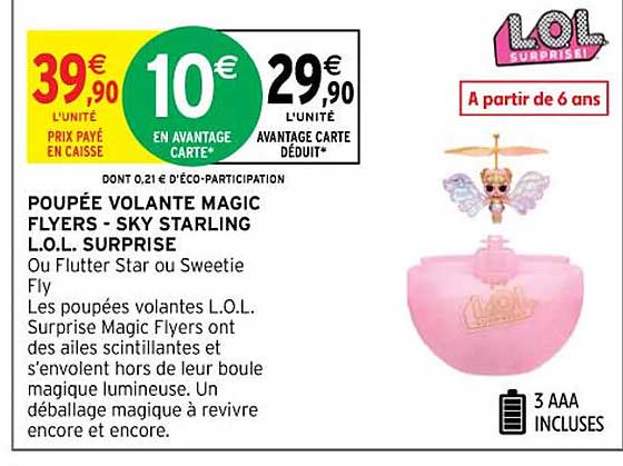 poupée volante magic flyers - sky starling l.o.l. surprise