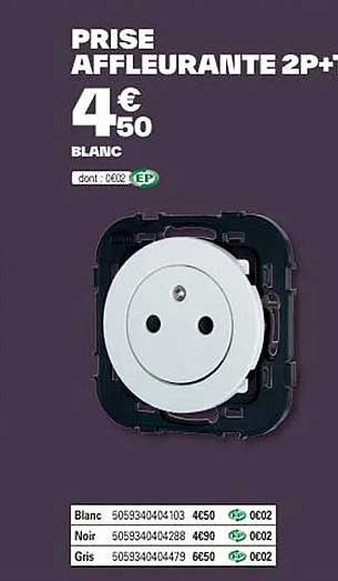 prise affleurante 2p+t