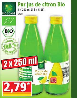 pur jus de citron bio bio sonne
