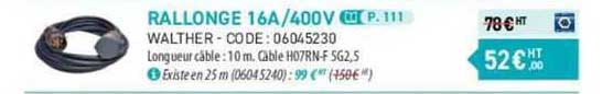 rallonge 16a/400v walther