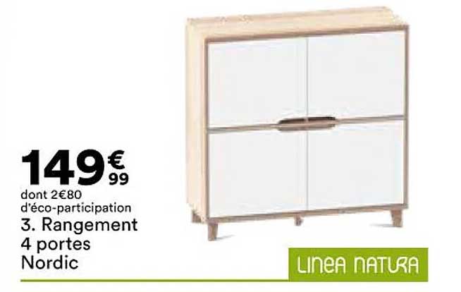 Rangement 4 Portes Nordic Linea Natura