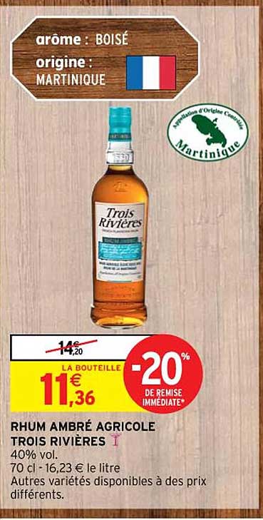 rhum ambré agricole trois rivières