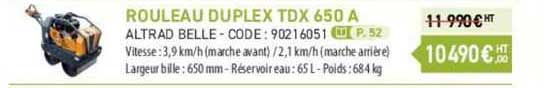 rouleau duplex tdx 650 a altrad belle