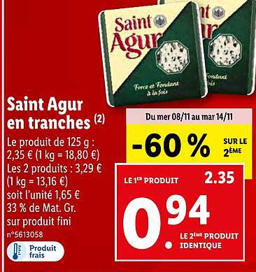 Saint Agur En Tranches