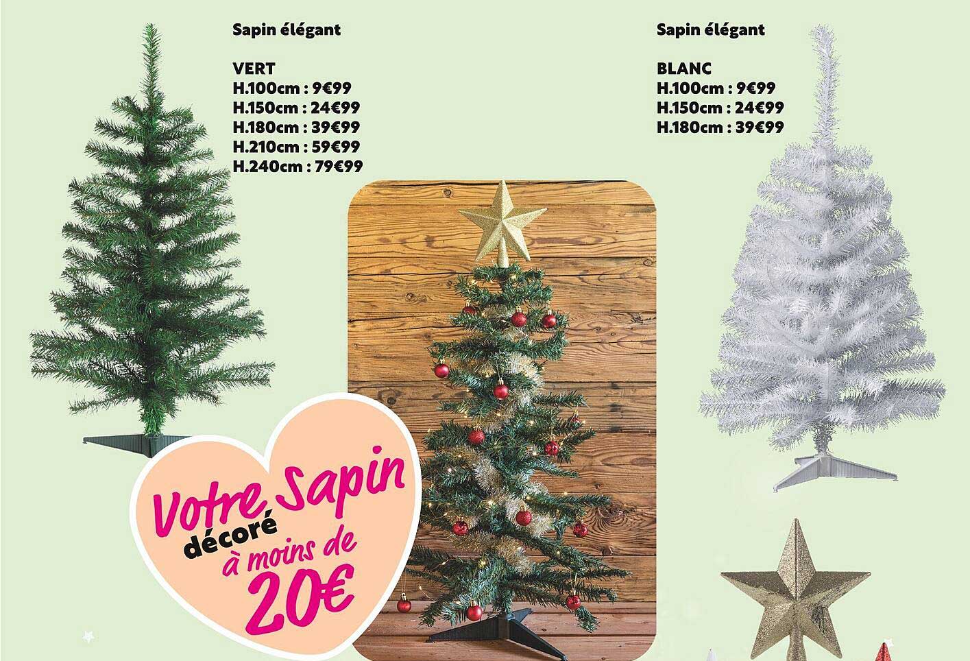 sapin élégant vert, sapin élégant blanc
