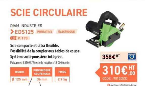 scie circulaire diam industries eds125