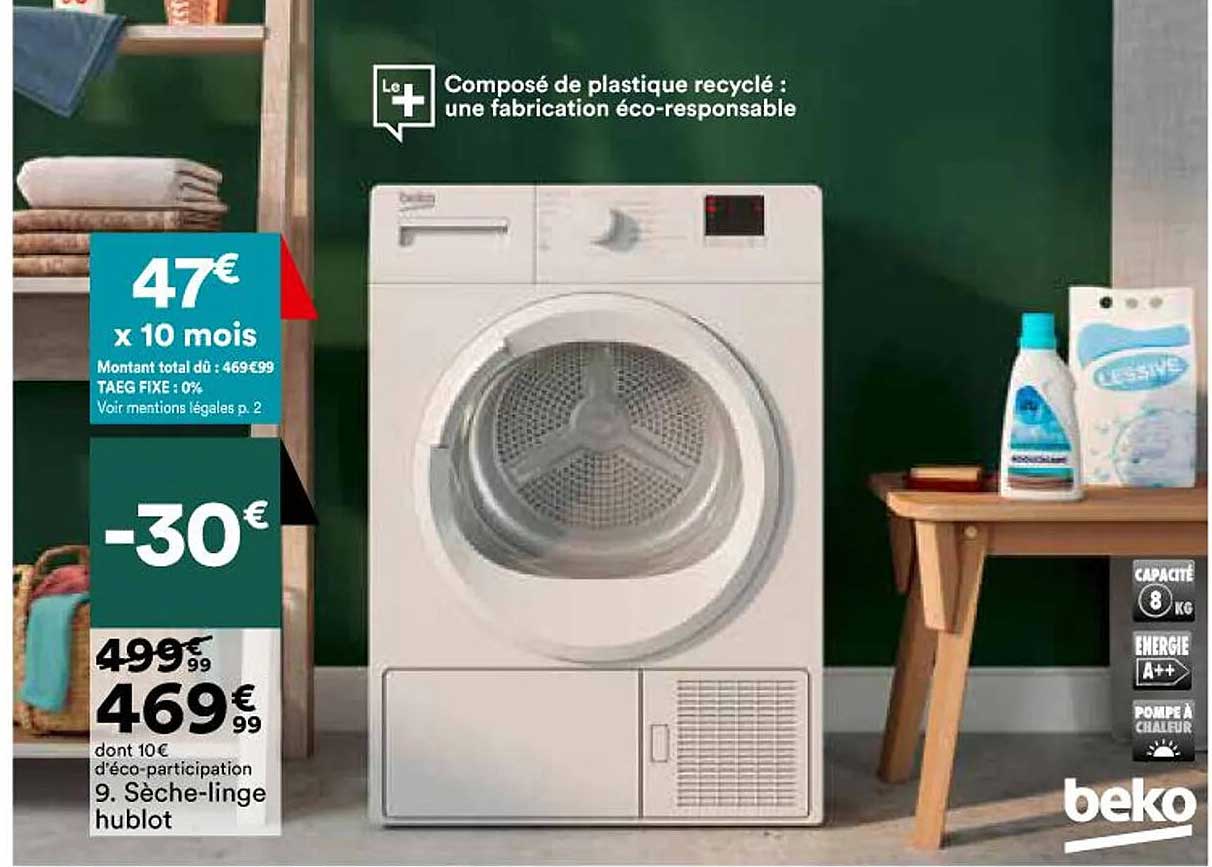 sèche-linge hublot beko