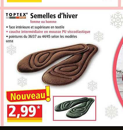 semelles d'hiver toptex sport