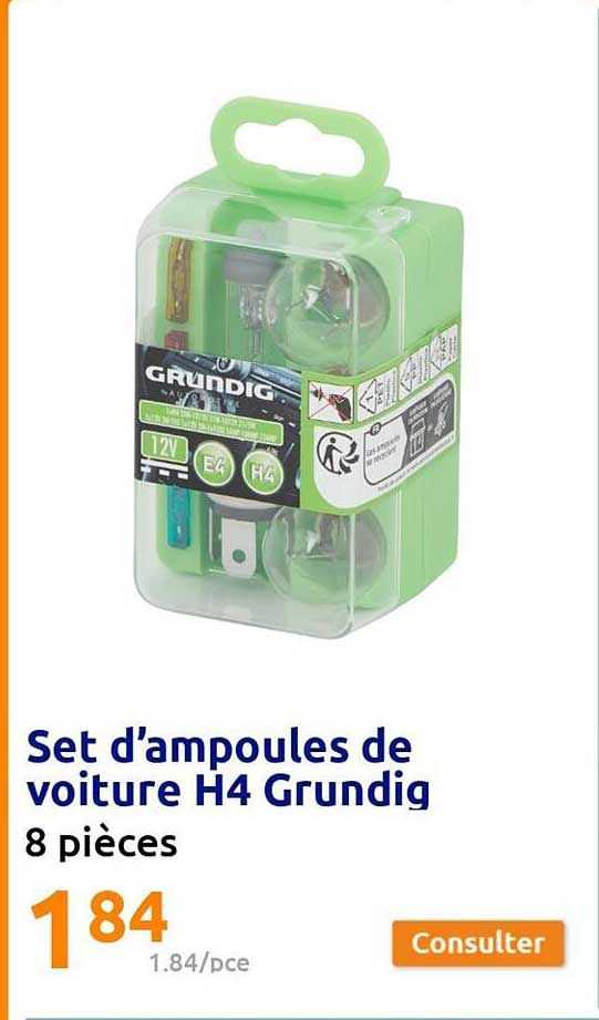 set d'ampoules de voiture h4 grundig