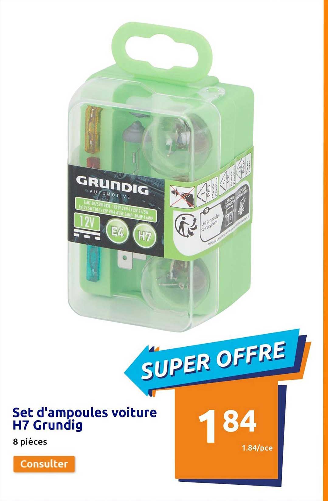 Set D'ampoules Voiture H7 Grundig