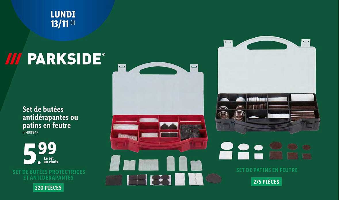 Set De Butées Antidérapantes Ou Patins En Feutre Parkside