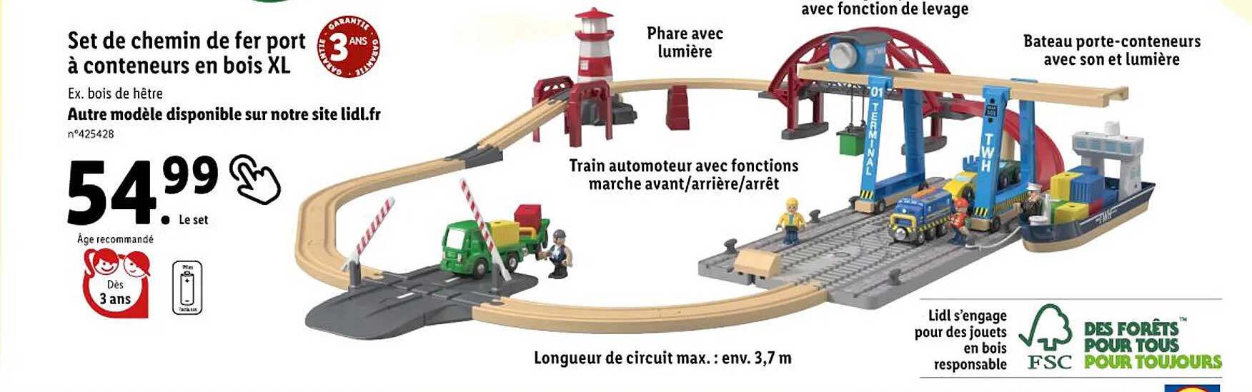 set de chemin de fer port à conteneurs en bois xl