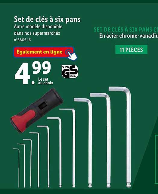 set de clés à six pans