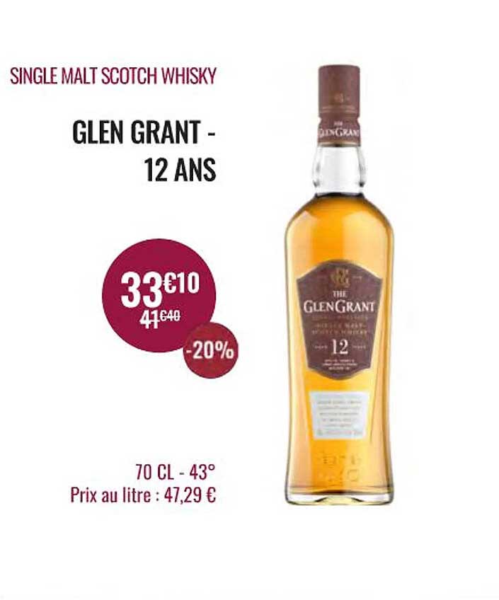 single malt scotch whisky glen grant - 12 ans