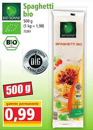 spaghetti bio bio sonne