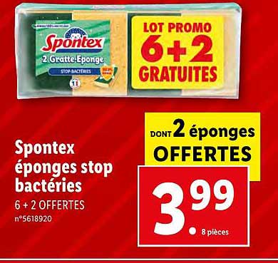 spontex éponges stop bactéries