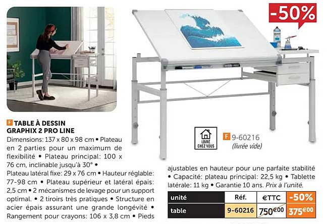 table à dessin grapix 2 pro line