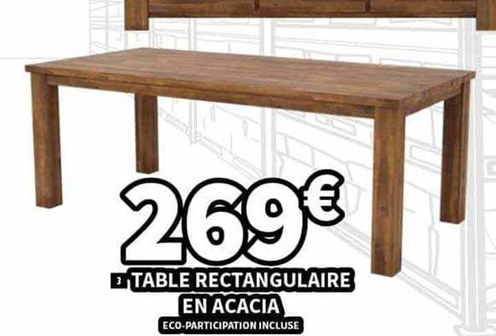 Table Rectangulaire En Acacia