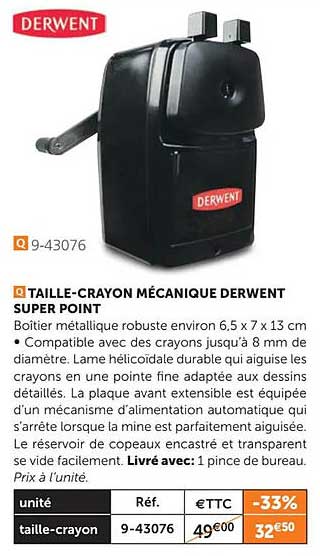 taille-crayon mécanique derwent super point