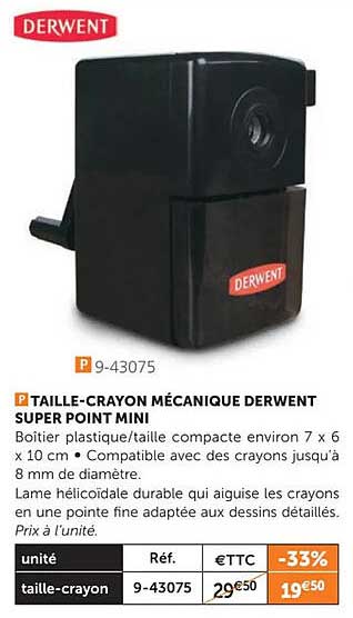 taille-crayon mécanique derwent super point mini