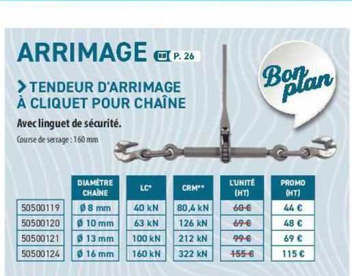 tendeur d'arrimage à cliquet pour chaîne