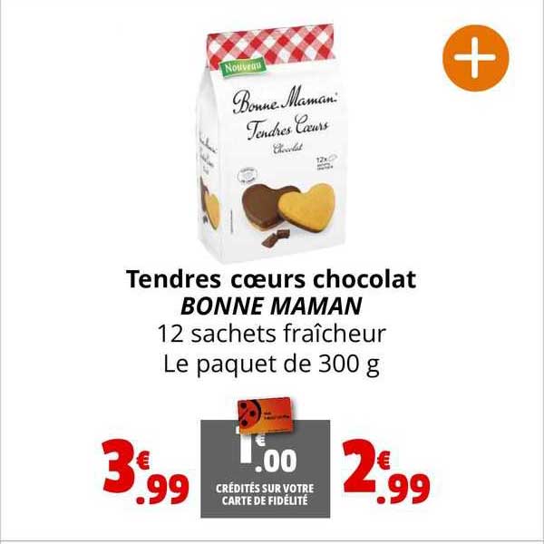 tendres cœurs chocolat bonne maman