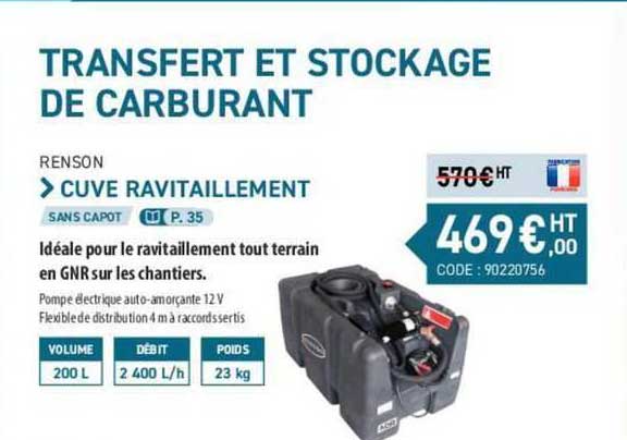 transfert et stockage de carburant renson