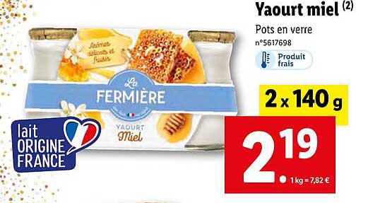 Yaourt Miel La Fermière