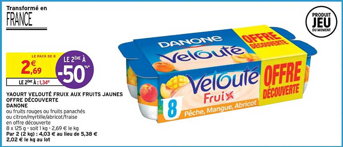 Yaourt Velouté Fruix Aux Fruits Jaunes Offre Découverte Danone