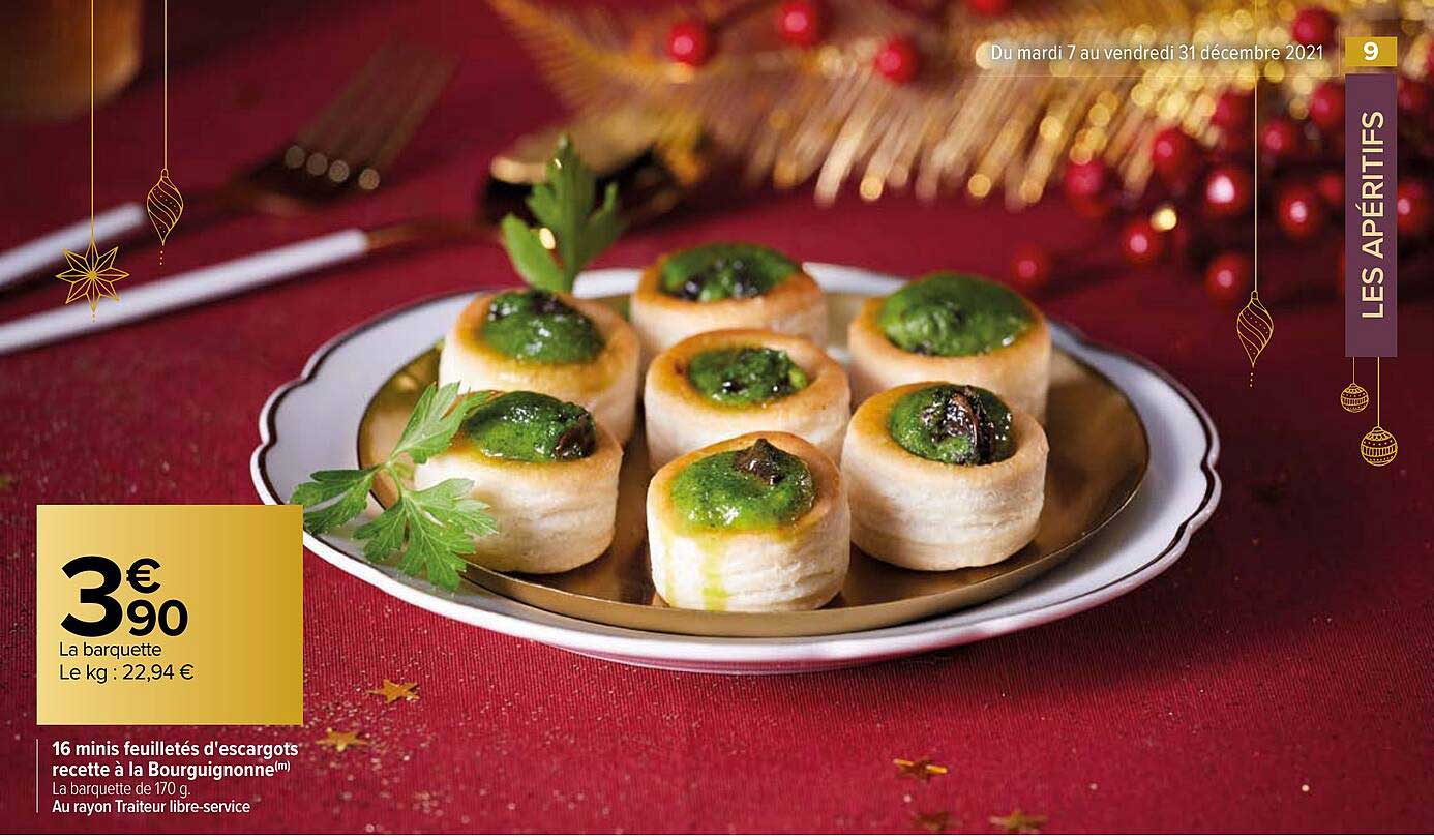 16 minis feuilletés d'escargots recette à la bourguignonne