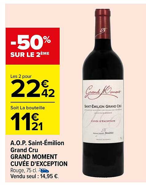 a.o.p. saint-émilion grand cru gand moment cuvée d'exception