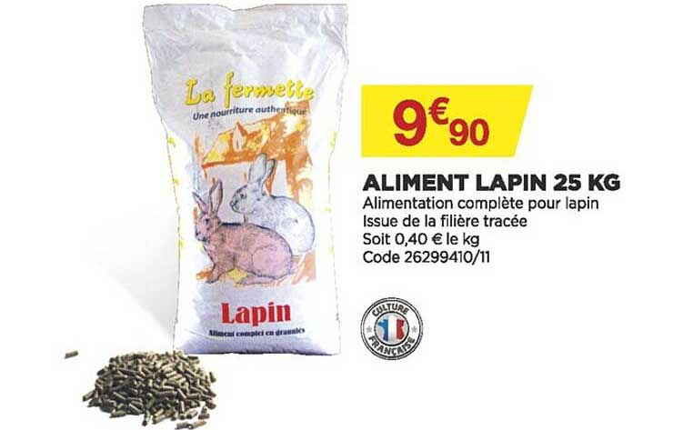 aliment lapin 25 kg la fermette