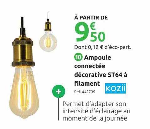 ampoule connectée décorative st64 à filament