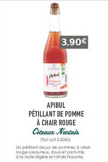 apibul pétillant de pomme à chair rouge côteaux nantais