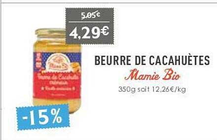 Beurre De Cacahuètes Mamie Bio