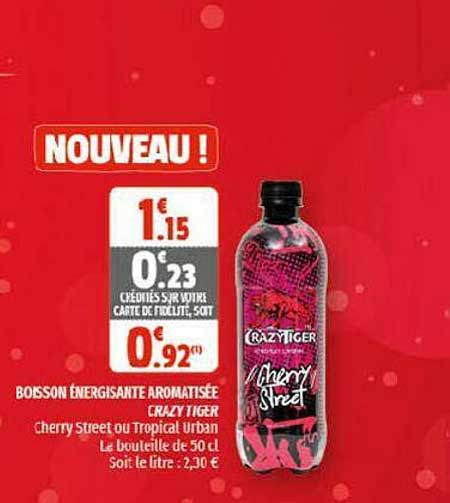 boisson énergisante aromatisée crazy tiger