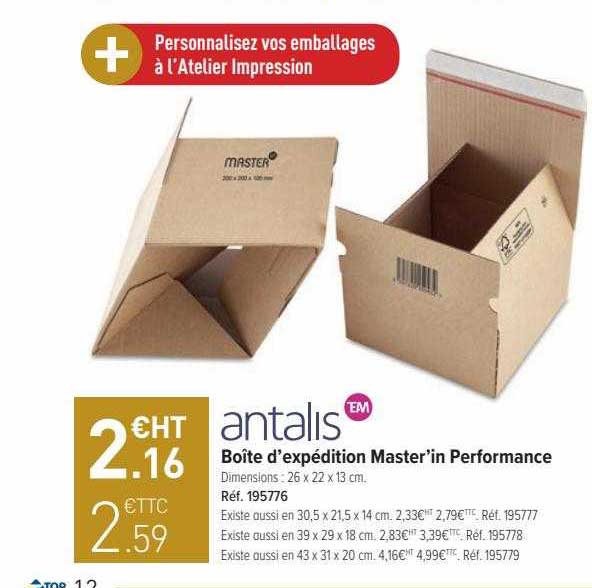 boîte d'expédition master'in performance antalis
