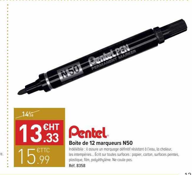 boîte de 12 marqueurs n50 pentel
