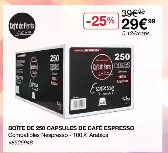 Boîte De 250 Capsules De Café Espresso