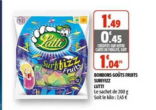 bonbons goûts fruits surffizz lutti