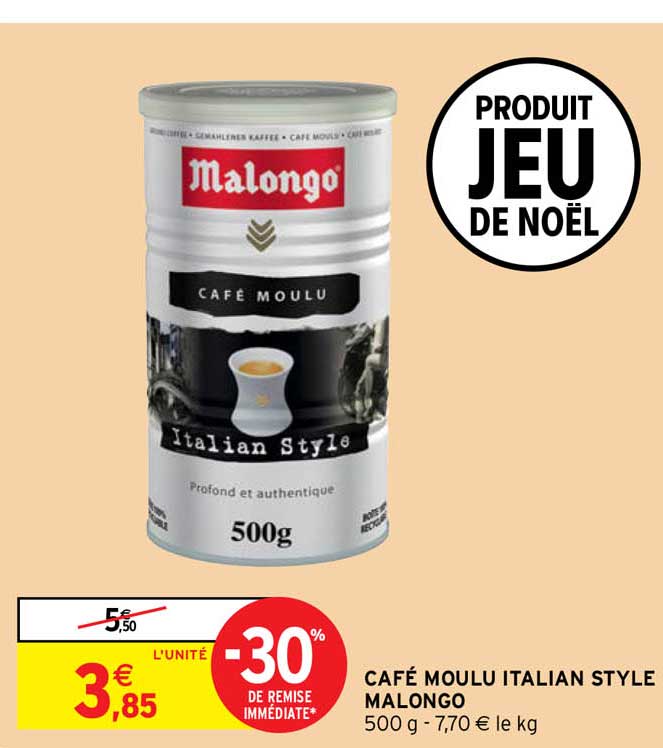 café moulu italian style malongo