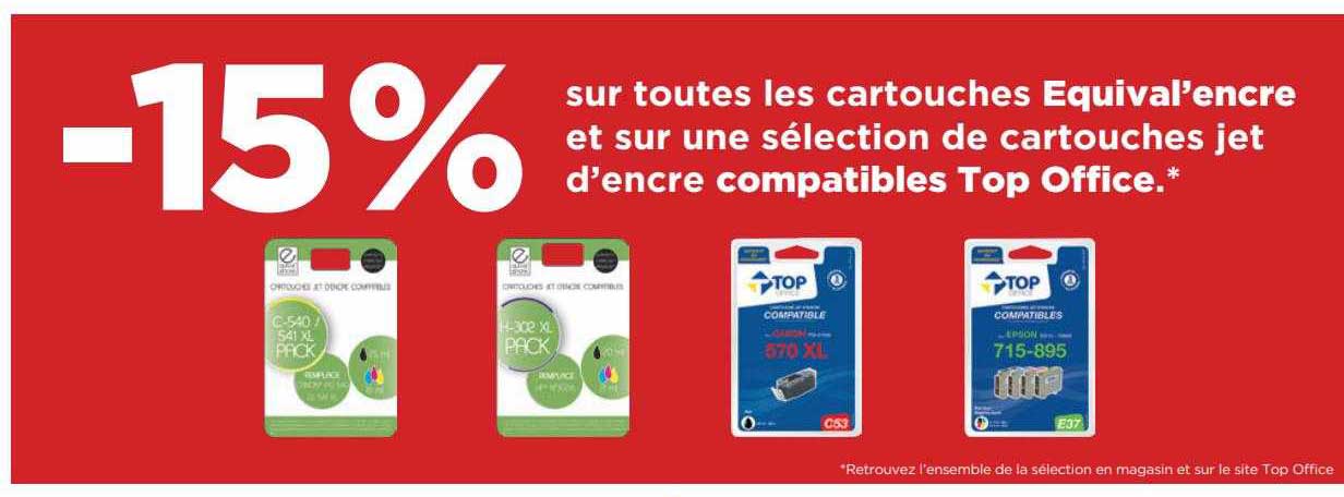 cartouches equival'encre et cartouches jet d'encre compatibles top office