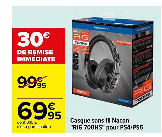 Casque Sans Fil Nacon "rig 700hs" Pour Ps4-ps5