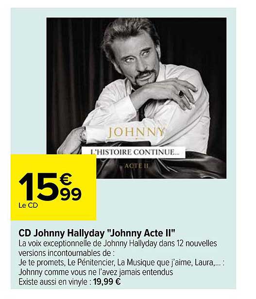 cd johnny hallyday "johnny acte II"