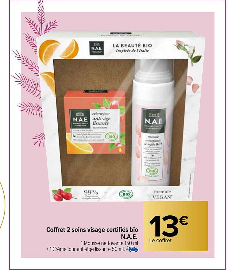 coffret 2 soins visage certifiés bio n.a.e.