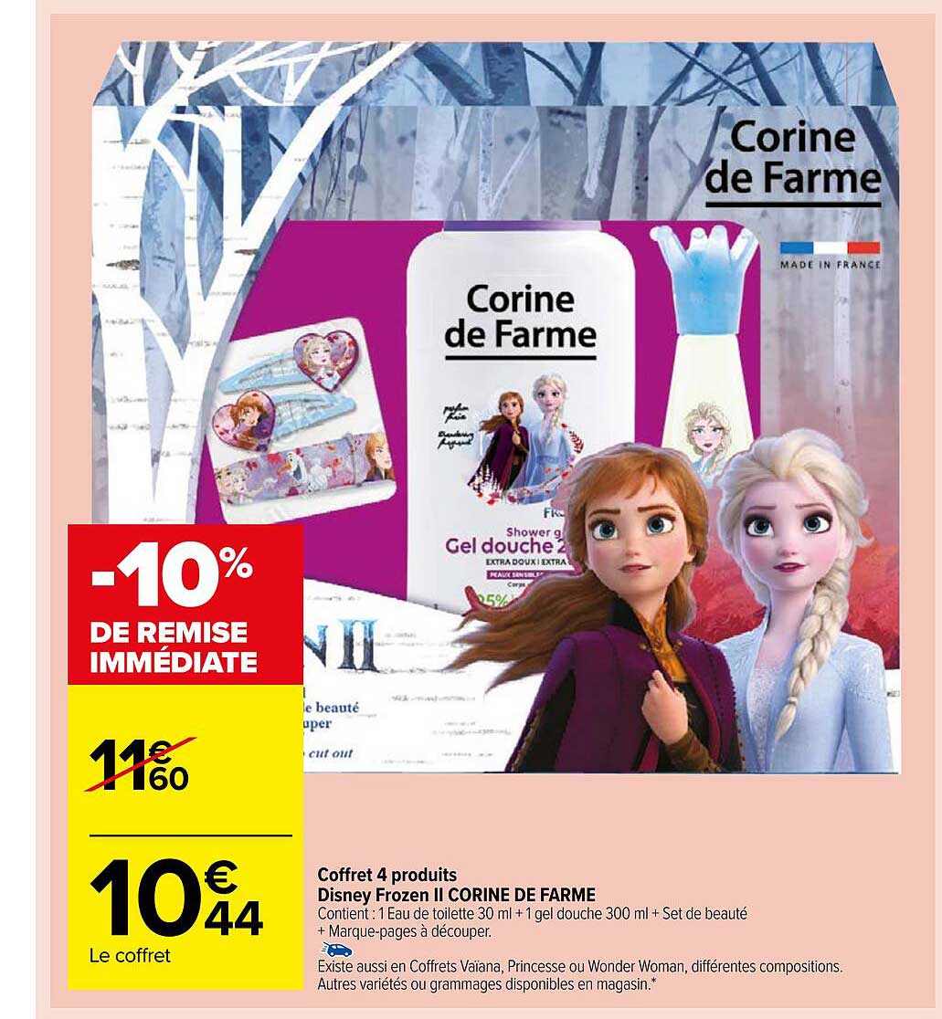 coffret 4 produits disney frozen II corine de farme