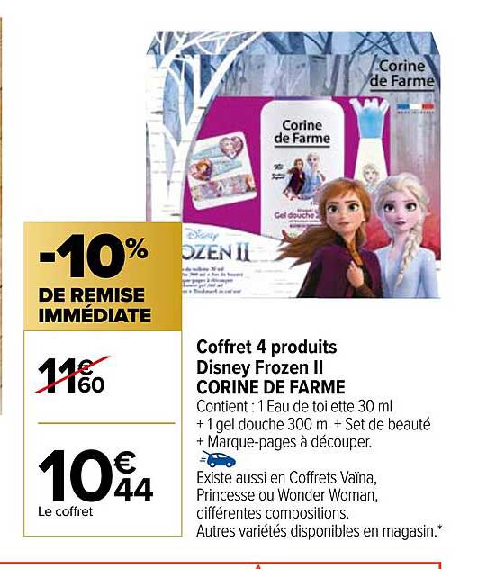 coffret 4 produits disney frozen II corine de farme